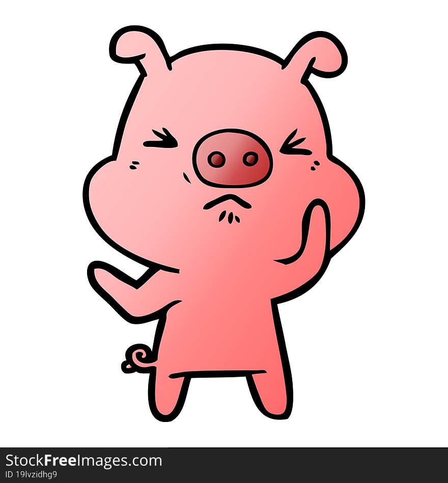 cartoon angry pig. cartoon angry pig