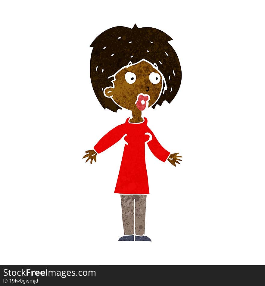 cartoon surprised woman