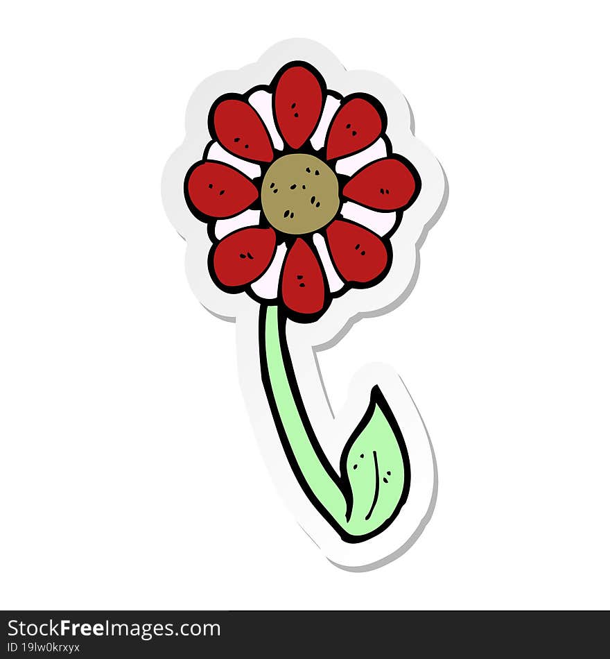 Sticker Of A Cartoon Flower