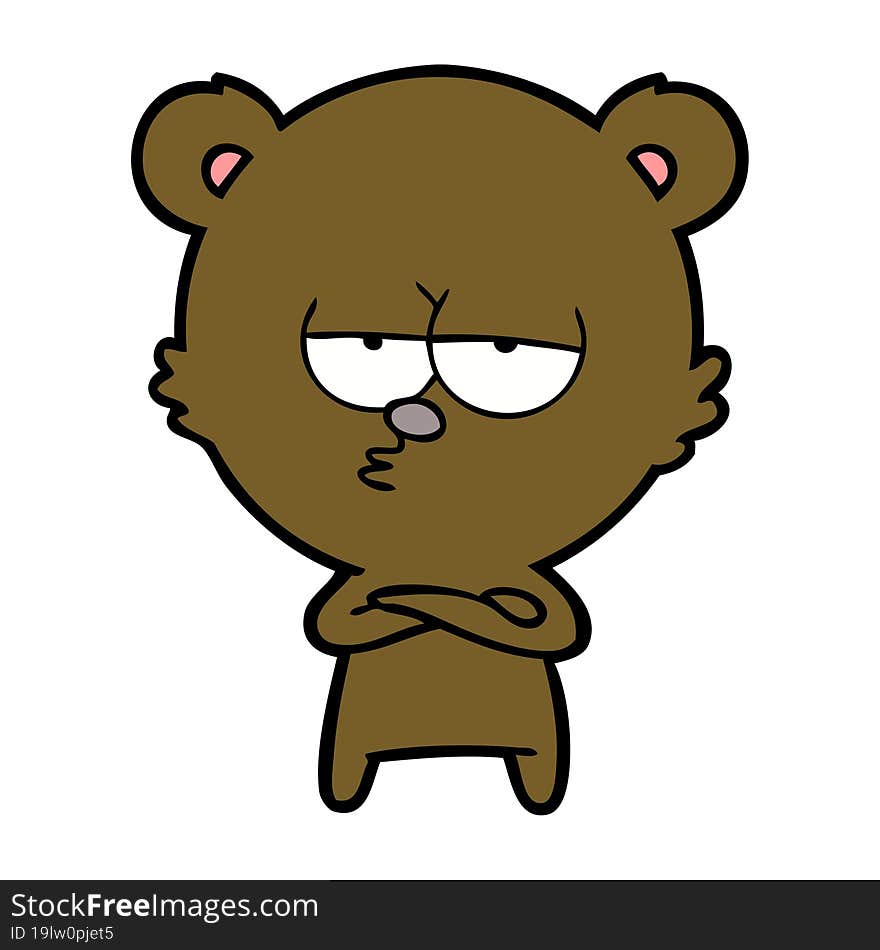 bored bear cartoon. bored bear cartoon