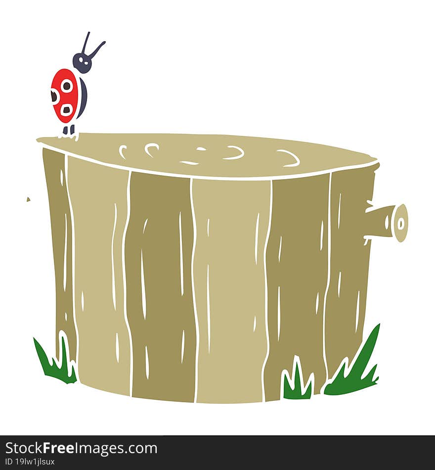 flat color style cartoon tree stump