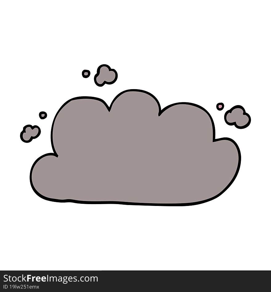 Cartoon Doodle Storm Cloud