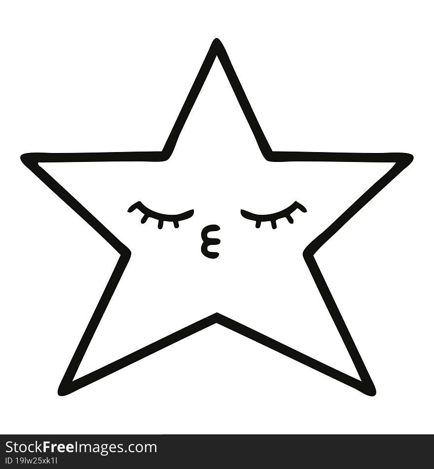 line drawing cartoon star fish