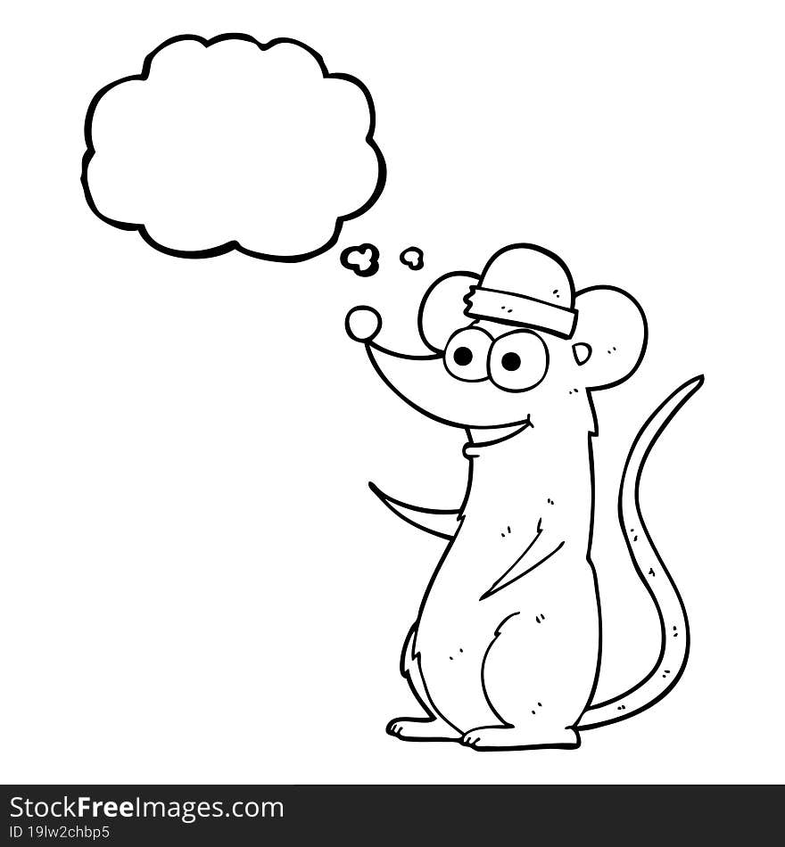 thought bubble cartoon happy mouse