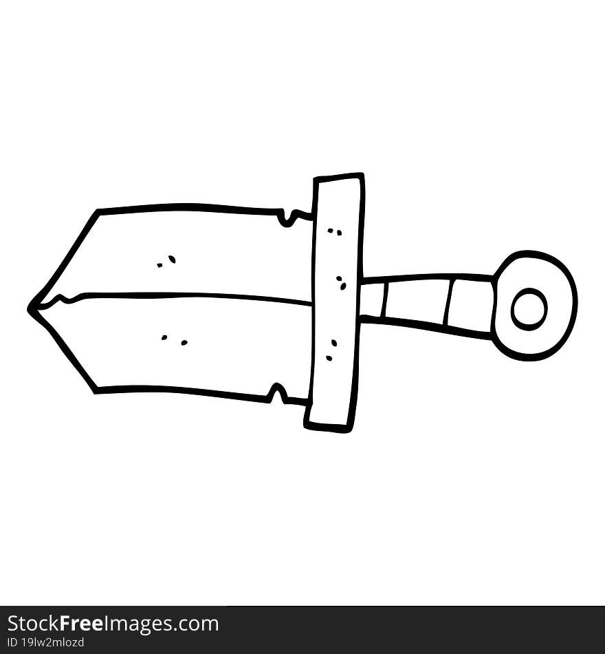 line drawing cartoon dagger