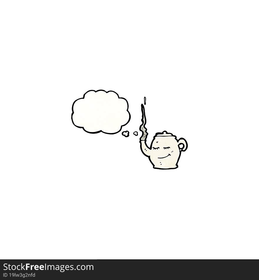 teapot with thought bubble cartoon