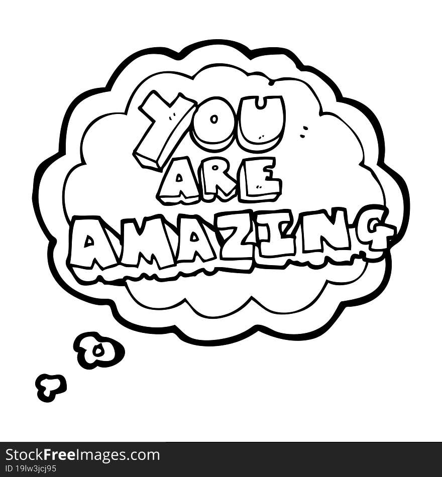 Thought Bubble Cartoon You Are Amazing Text