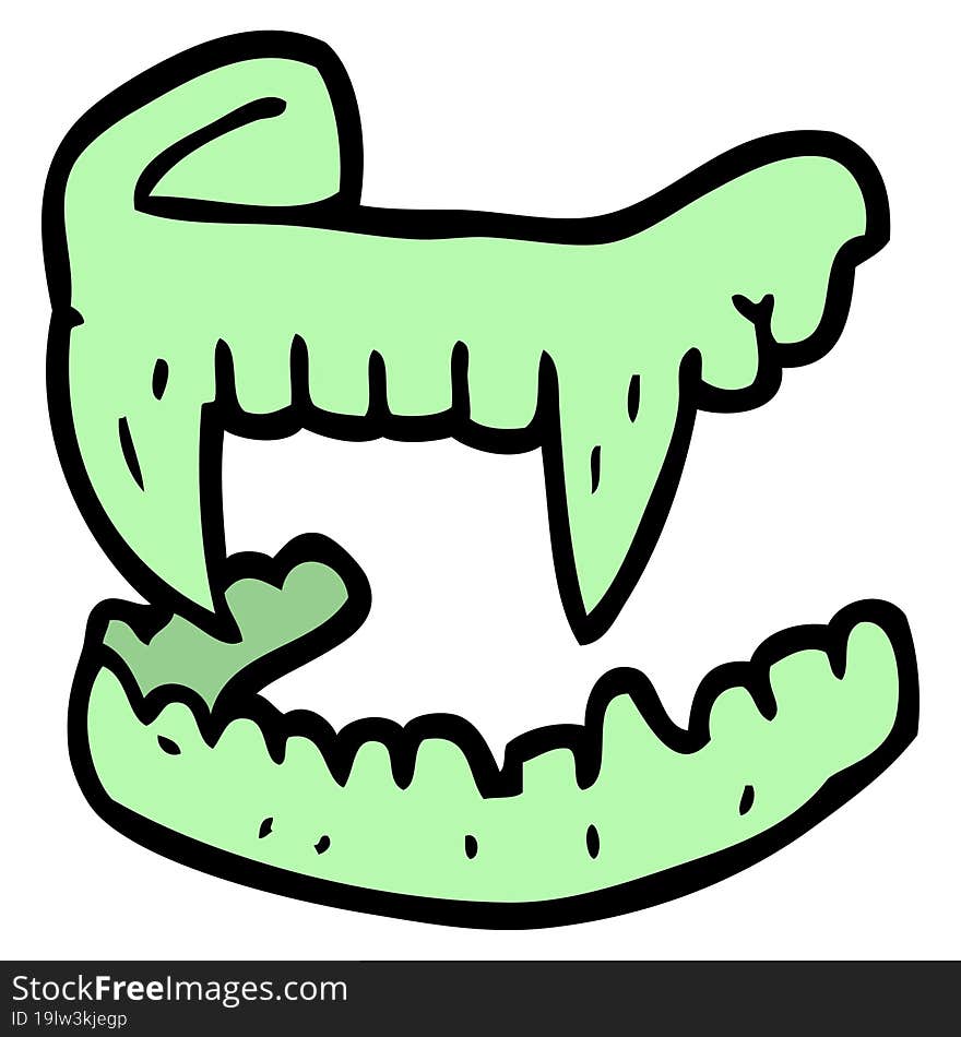 Cartoon Doodle Vampire Fangs