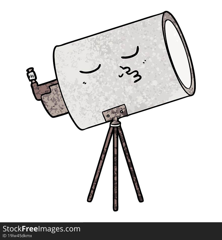 cartoon telescope with face. cartoon telescope with face