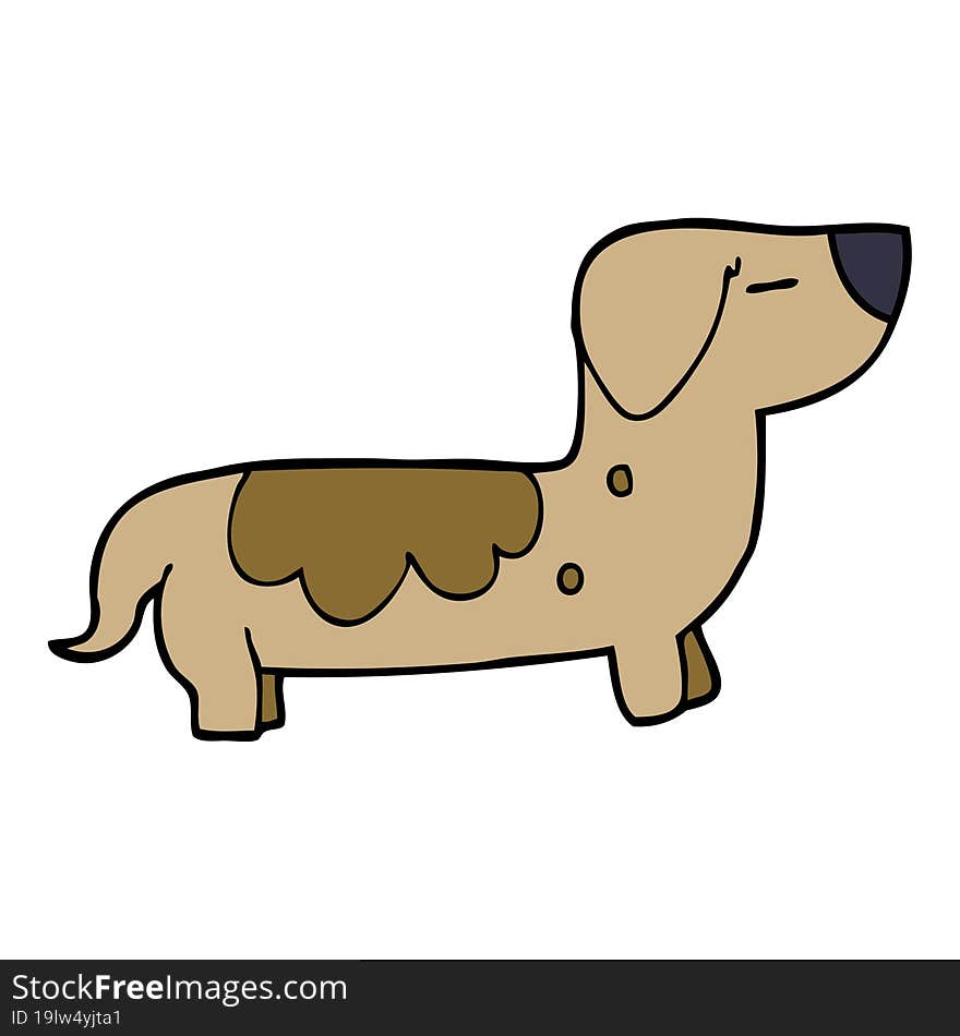 cartoon doodle sausage dog