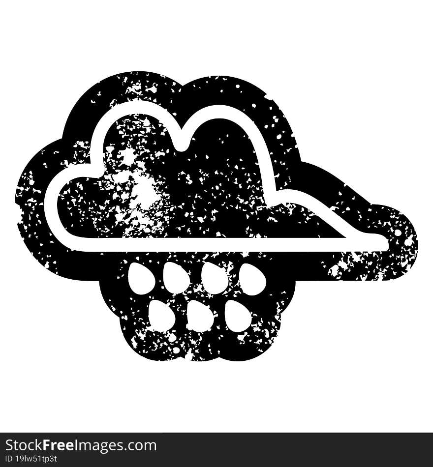 rain cloud distressed icon