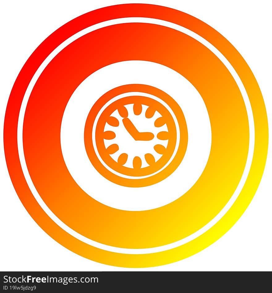 wall clock circular in hot gradient spectrum