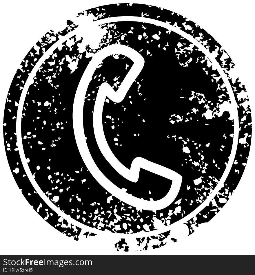 Telephone Handset Distressed Icon