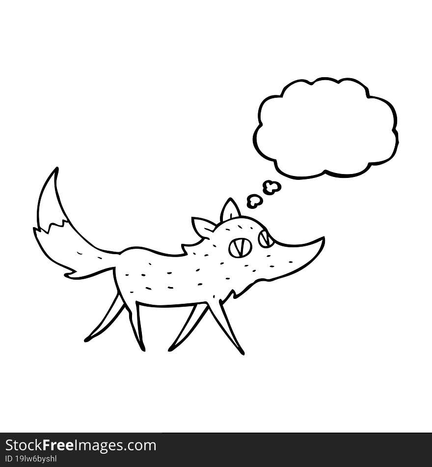 Thought Bubble Cartoon Little Wolf