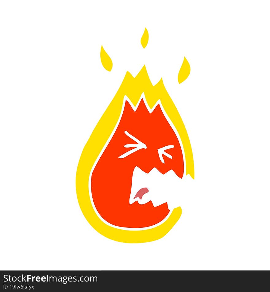 cartoon doodle hot angry flame