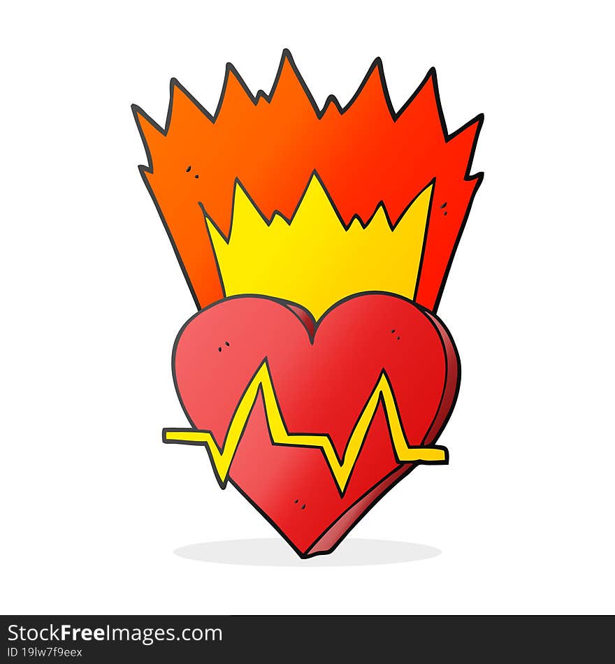 freehand drawn cartoon heart rate