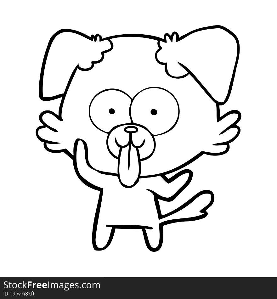 cartoon dog with tongue sticking out. cartoon dog with tongue sticking out