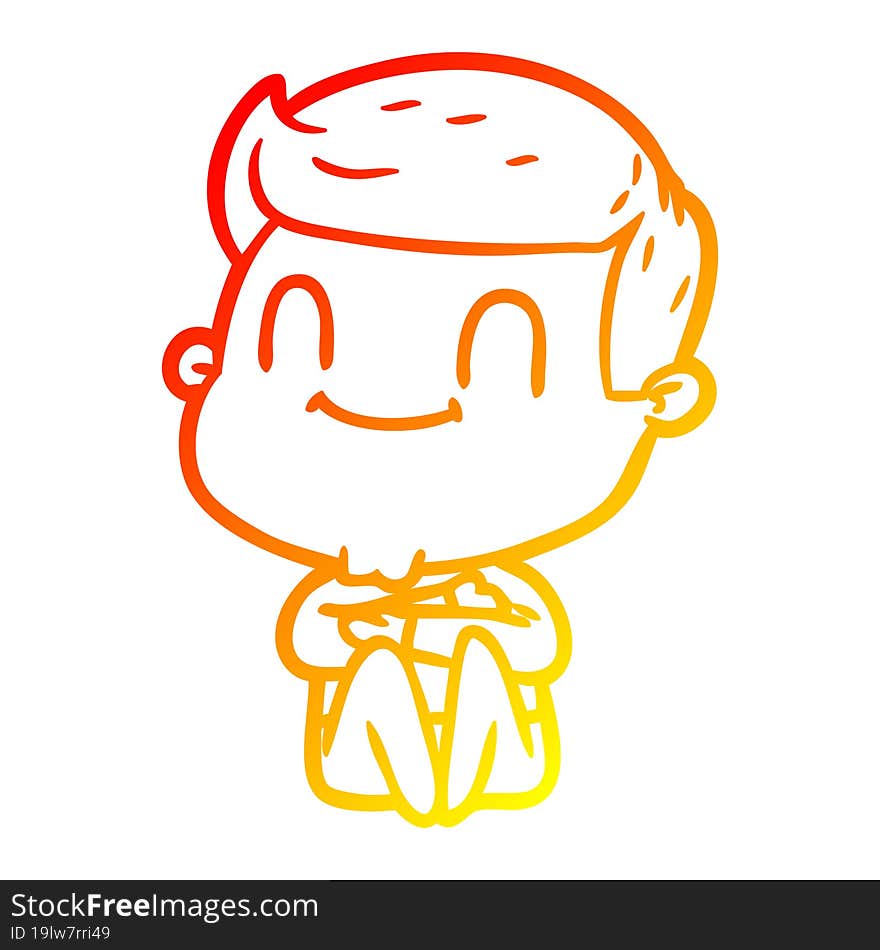 warm gradient line drawing cartoon friendly man