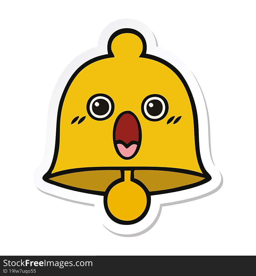 sticker of a cute cartoon bell