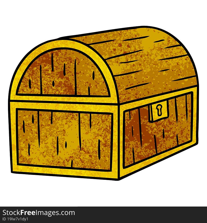 textured cartoon doodle of a treasure chest