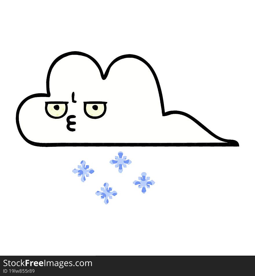 comic book style cartoon snow cloud