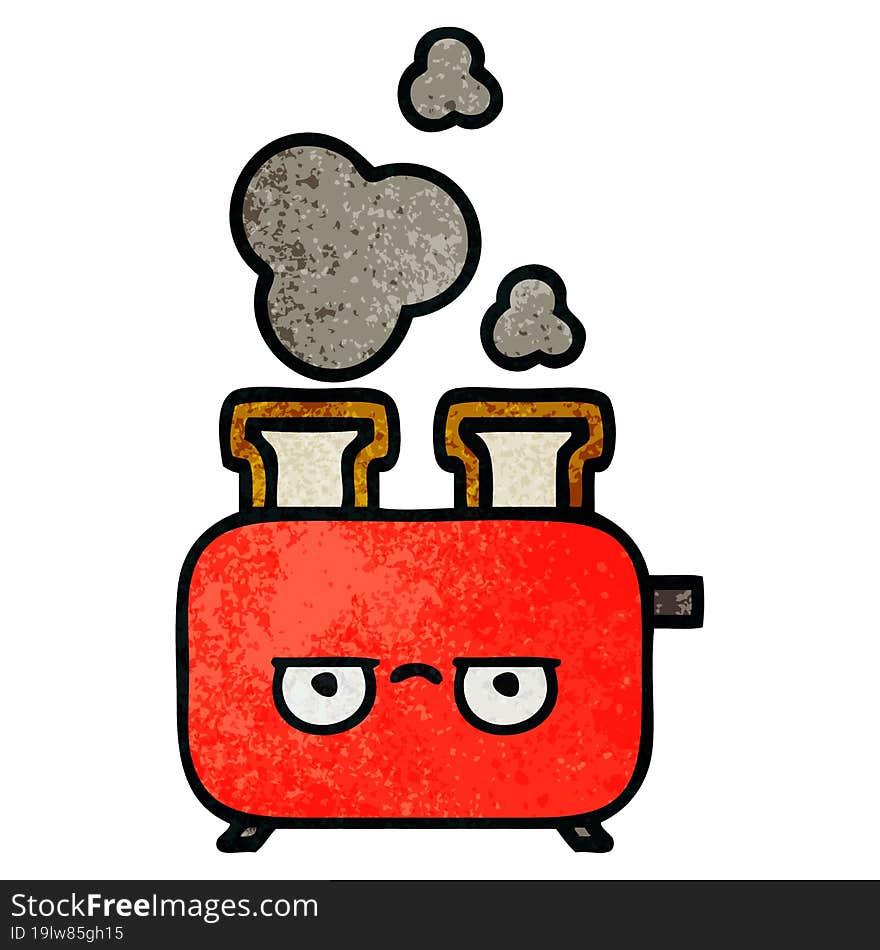 retro grunge texture cartoon of a toaster