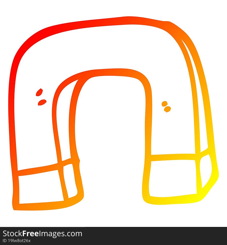 Warm Gradient Line Drawing Cartoon Magnet