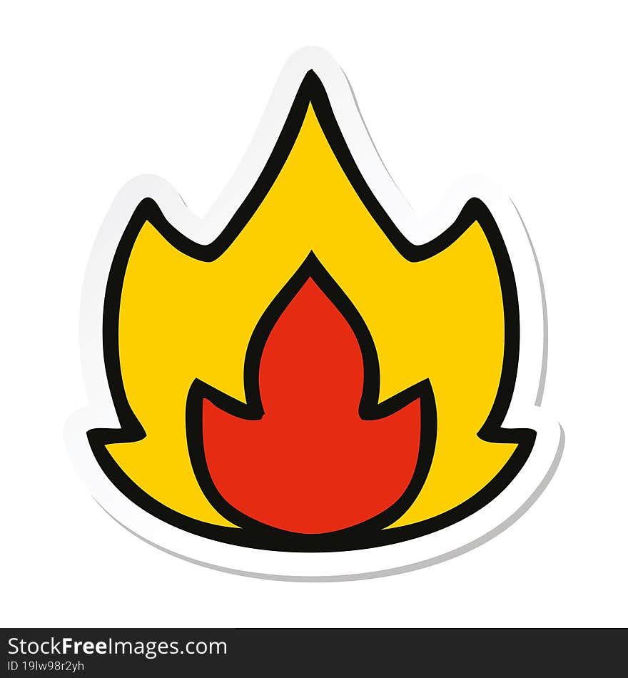 sticker of a cute cartoon fire