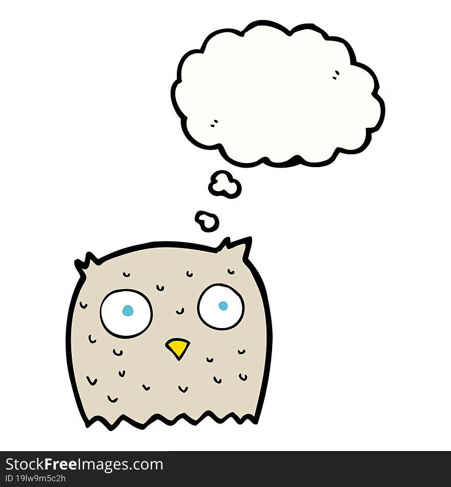 cartoon owl with thought bubble