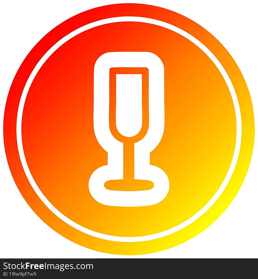 champagne flute circular in hot gradient spectrum