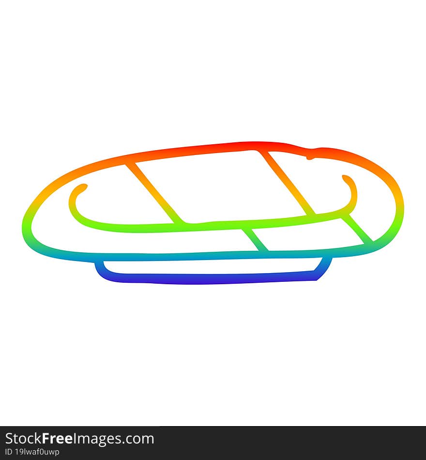 rainbow gradient line drawing cartoon plate