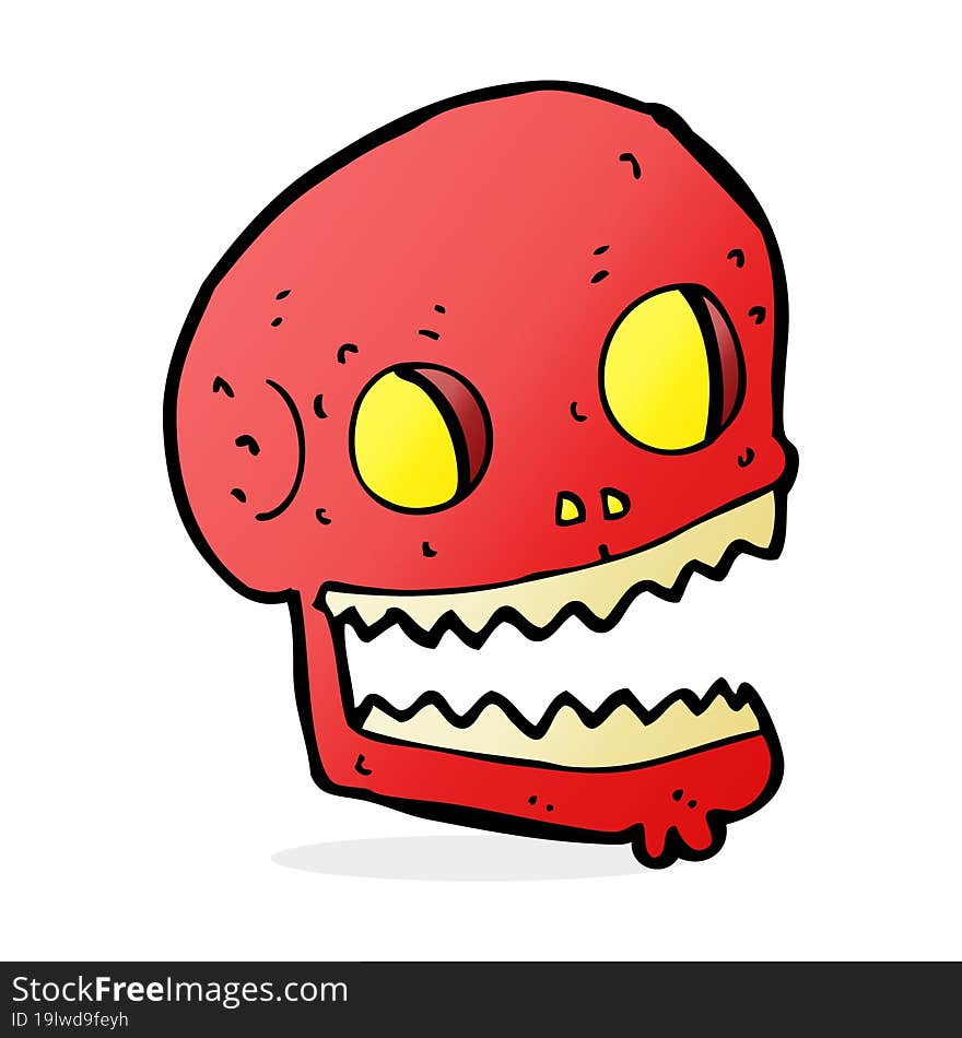 cartoon spooky skull