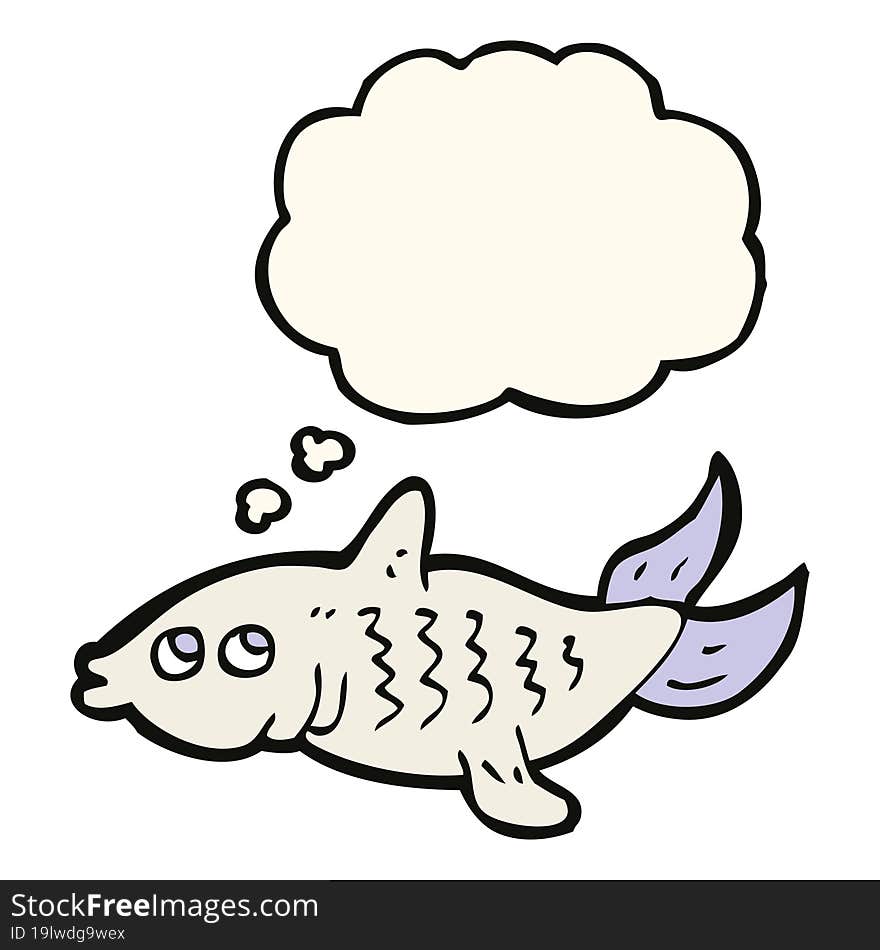 cartoon fish with thought bubble