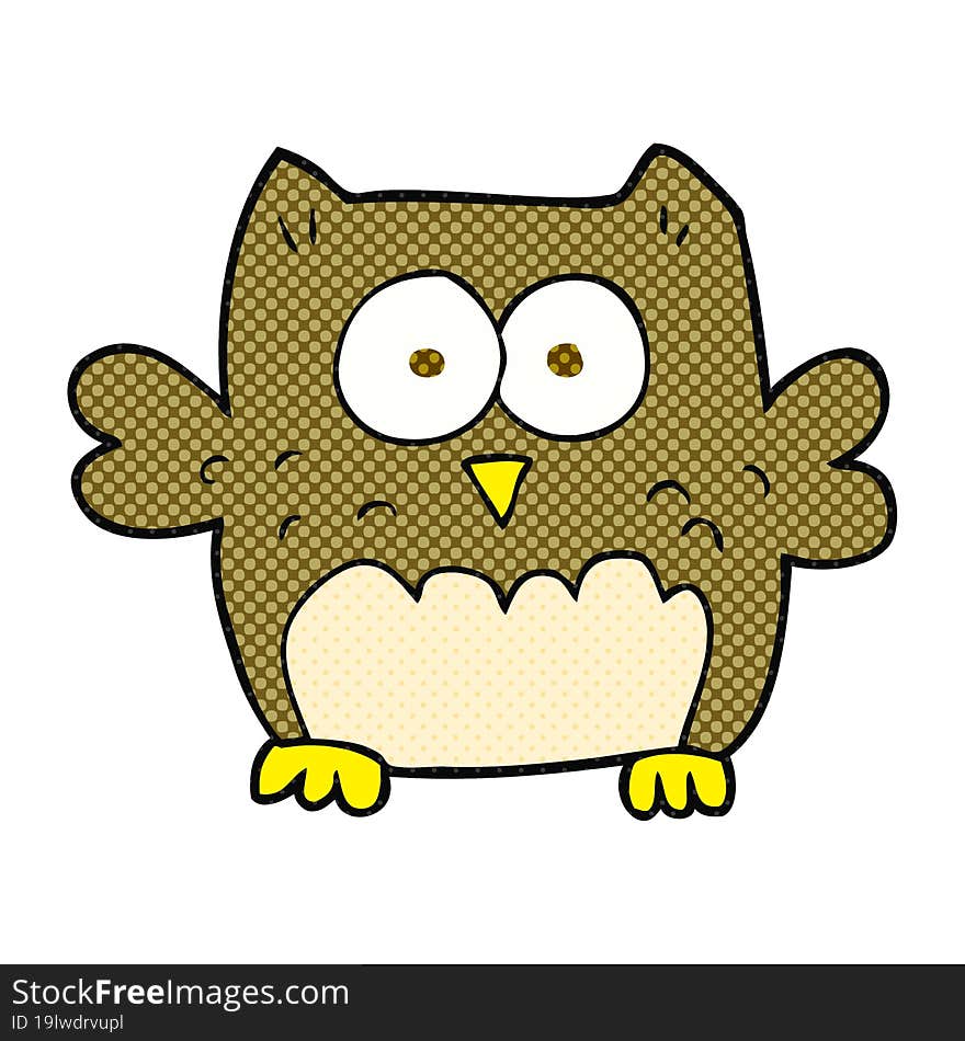 freehand drawn cartoon owl