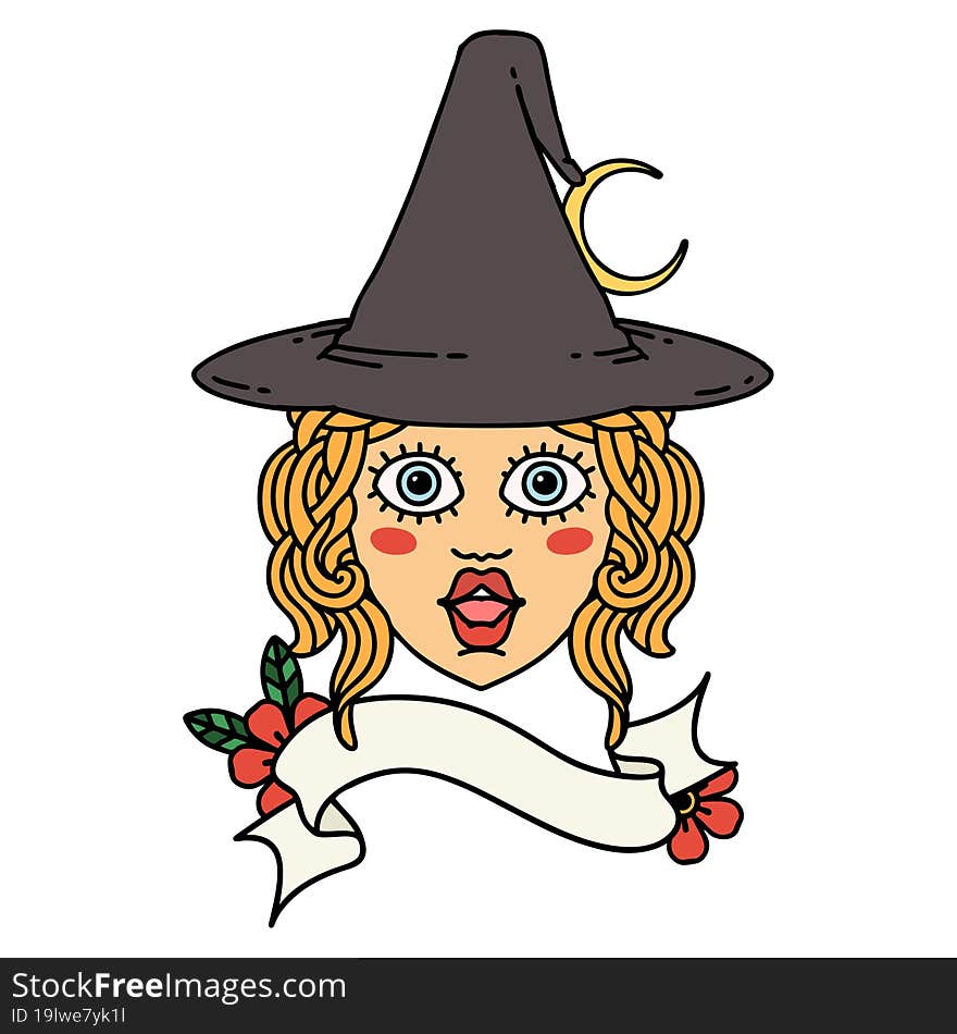 Human Witch Character Face Illustration