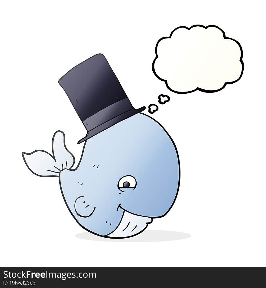 Thought Bubble Cartoon Whale In Top Hat