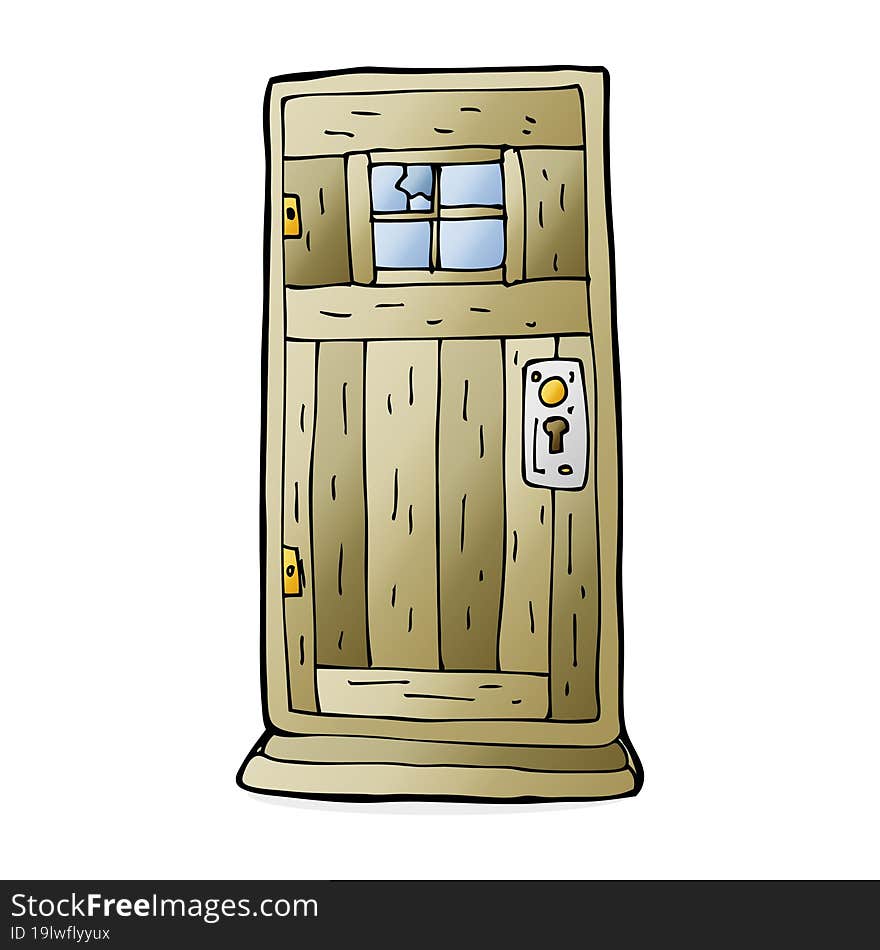 cartoon old wood door