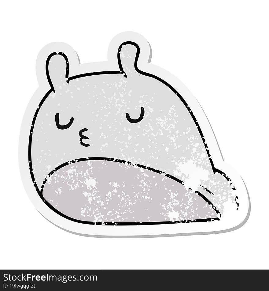 distressed sticker cartoon kawaii fat cute slug