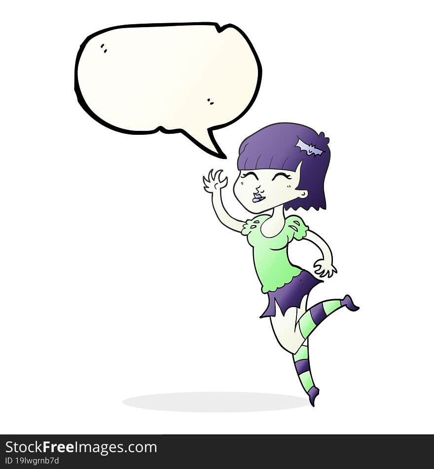 Speech Bubble Cartoon Vampire Girl