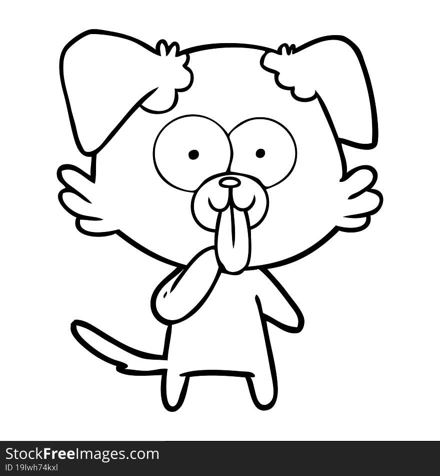 cartoon dog with tongue sticking out. cartoon dog with tongue sticking out