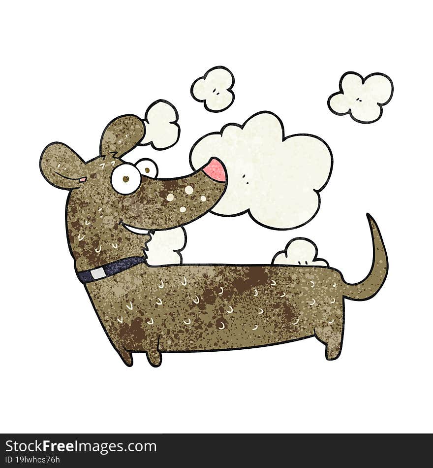 Textured Cartoon Happy Dog