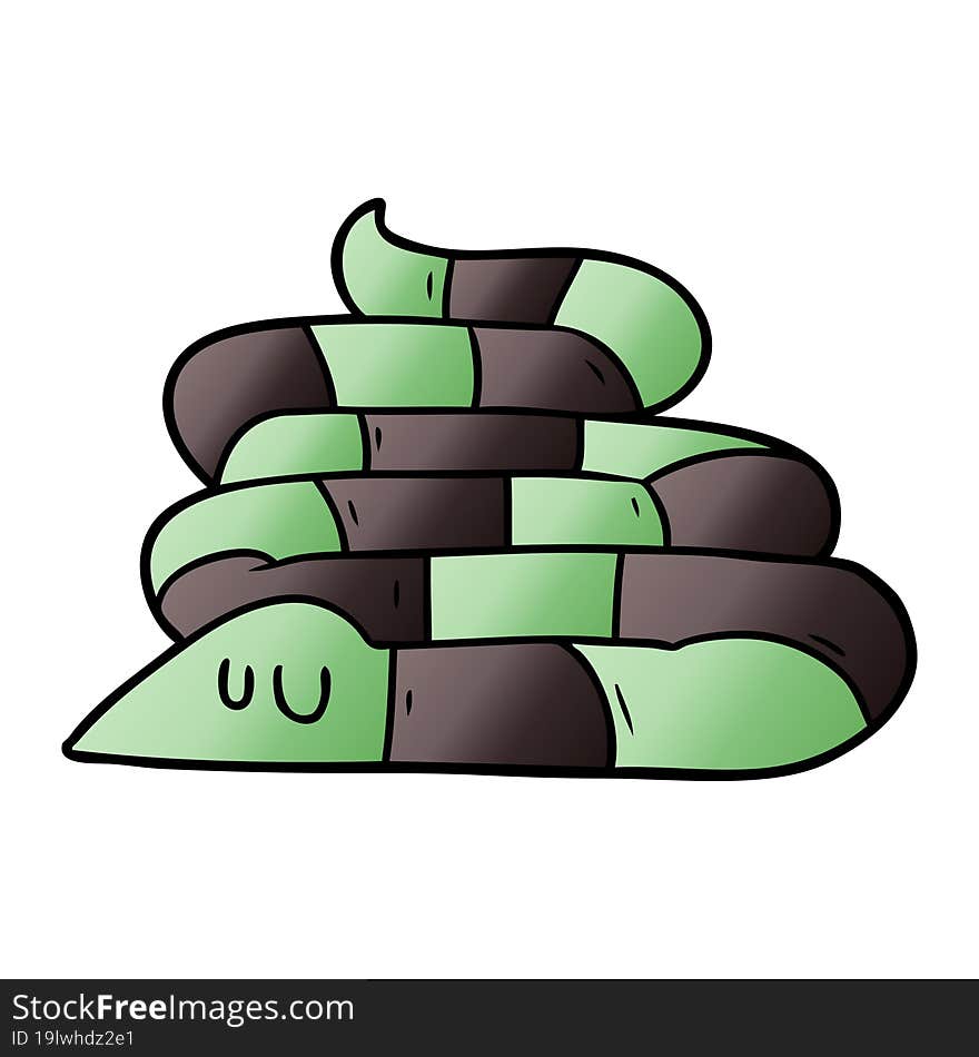 cartoon sleepy snake. cartoon sleepy snake