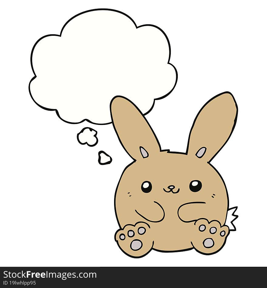 cartoon rabbit with thought bubble. cartoon rabbit with thought bubble