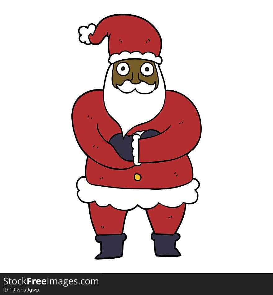 cartoon doodle santa