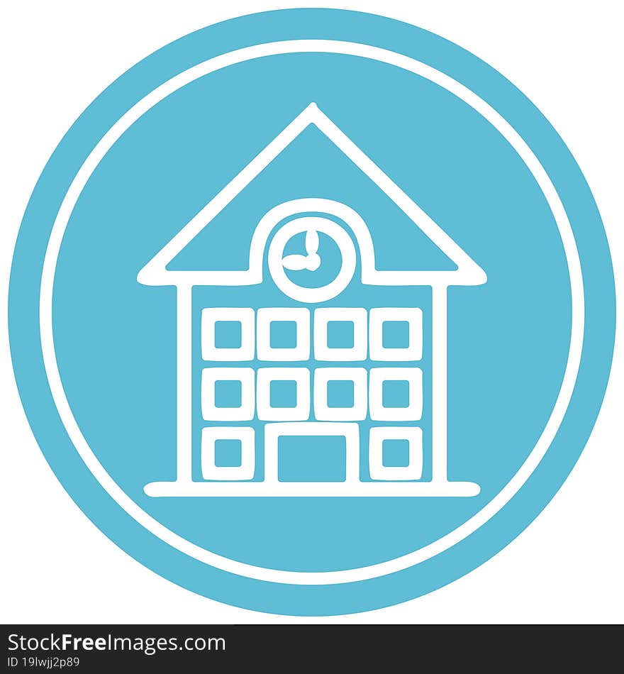 School House Circular Icon