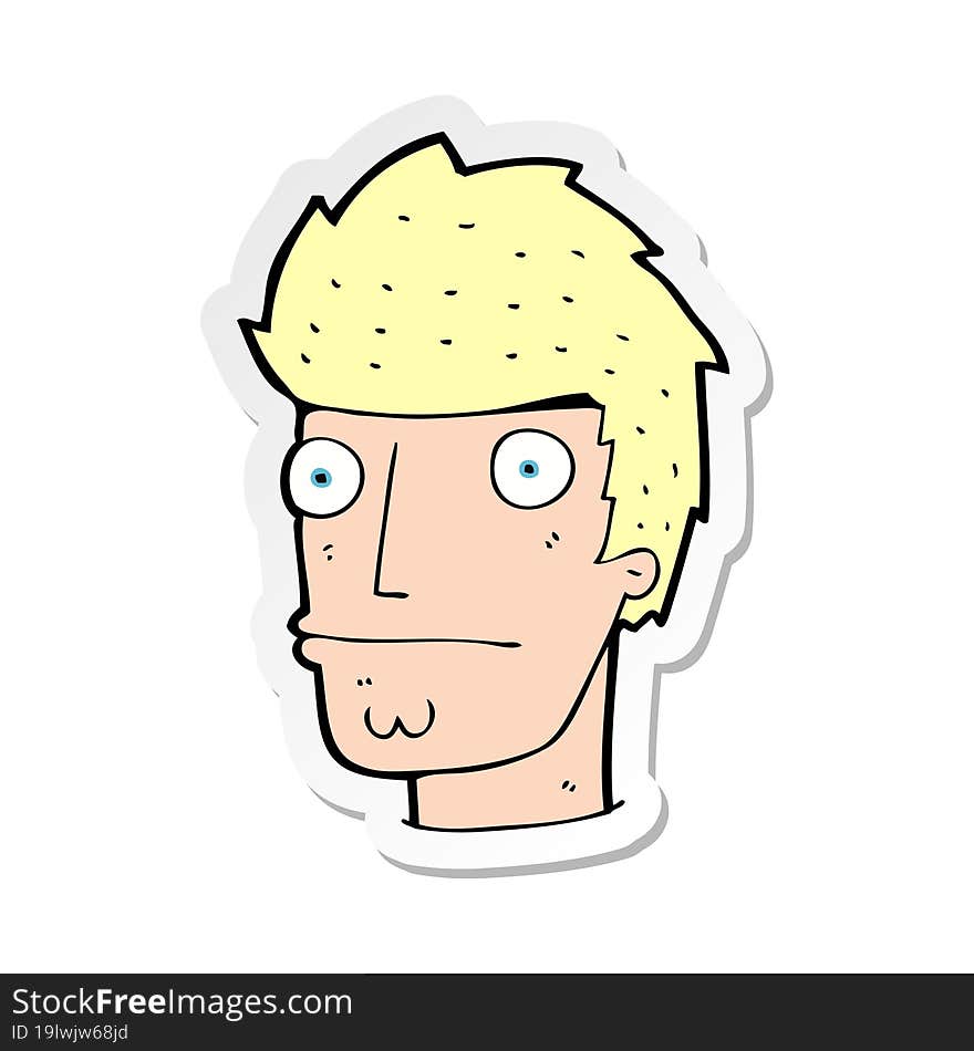 sticker of a cartoon nervous man