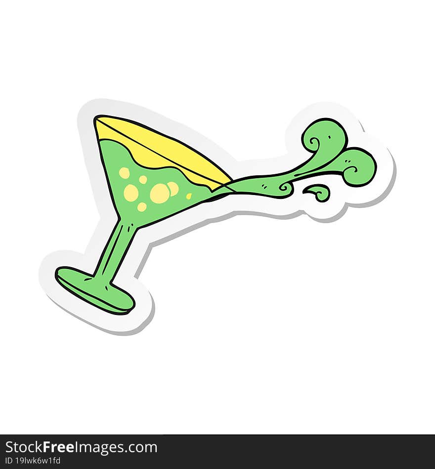 sticker of a cartoon cocktail