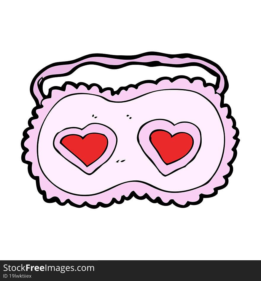 cartoon sleeping mask with love hearts