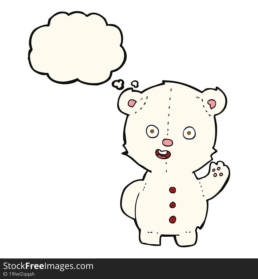 Cute Cartoon Polar Bear With Thought Bubble