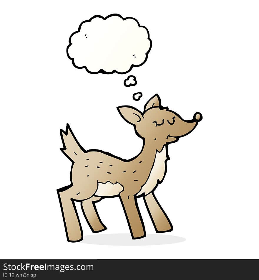 cute cartoon deer with thought bubble